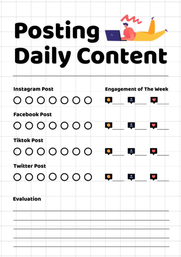 Daily Content Posting Tracker Schedule Planner Design Template