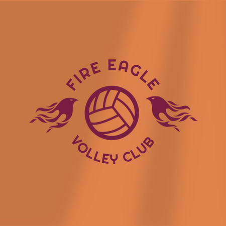 Template di design Emblema del club sportivo di pallavolo con le aquile Logo
