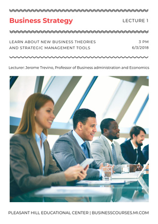 Business lecture in Educational Center Poster Šablona návrhu