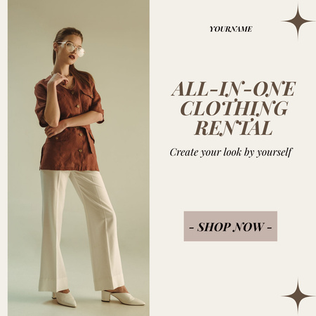 Woman for rental clothing services Instagram Design Template