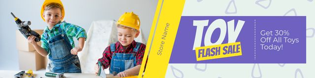 Discount on Toys with Boys in Construction Uniforms Twitter – шаблон для дизайна