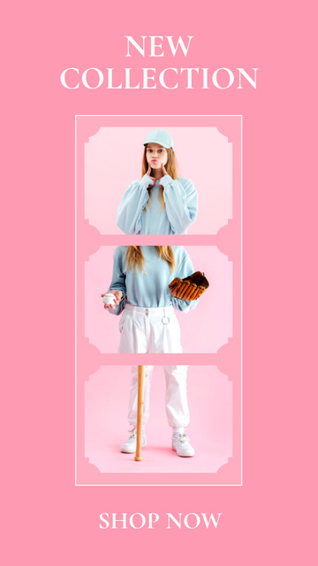 Stylish Woman Advertises New Collection Instagram Story Πρότυπο σχεδίασης