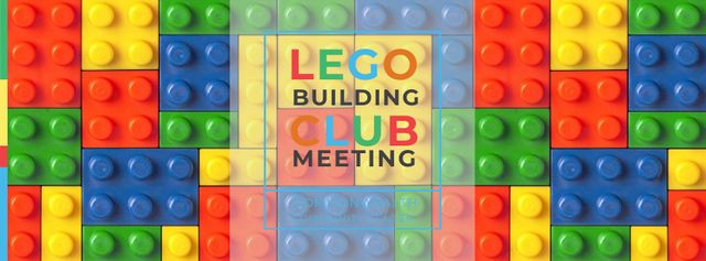 Ontwerpsjabloon van Facebook cover van Lego Building Club Meeting
