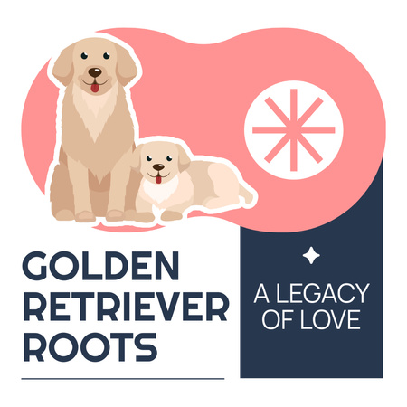 Purebred Golden Retrievers Instagram AD Design Template