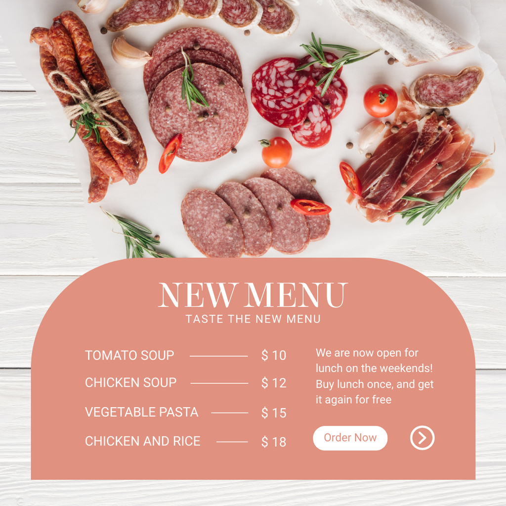 Taste Our New Menu Instagram – шаблон для дизайна
