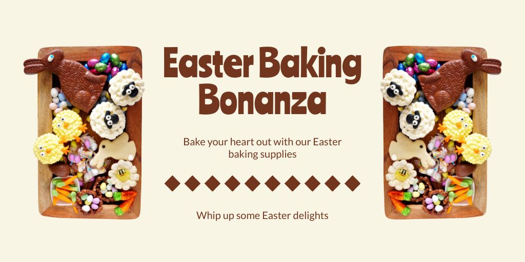 Ontwerpsjabloon van Twitter van Easter Bakery and Desserts Offer