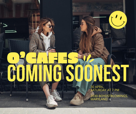 New Cafe Opening Announcement Facebook tervezősablon