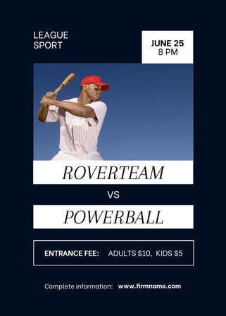 Baseball Tournament Announcement Invitation Design Template