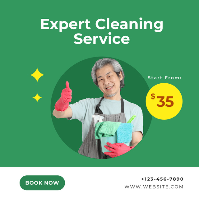 Designvorlage Offer of Expert Cleaning Services für Instagram