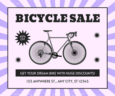 Road and Urban Bicycles Sale Large Rectangle Design Template