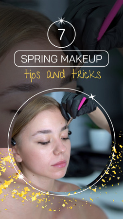 Plantilla de diseño de Varios consejos y trucos de maquillaje de primavera Instagram Video Story 