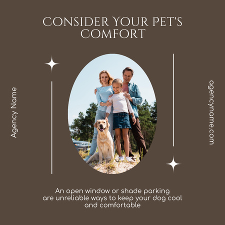 Modèle de visuel Happy Family with Dog for Travel Tips - Instagram