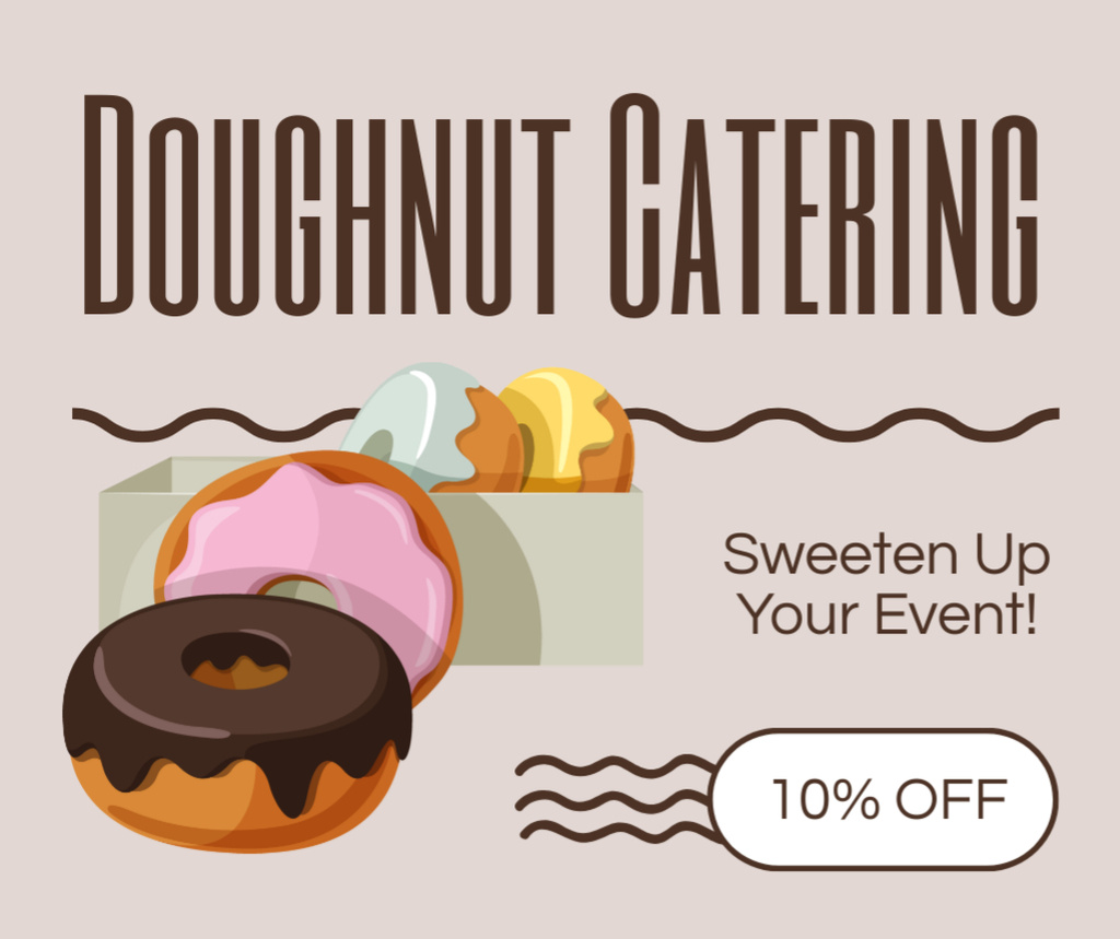 Ontwerpsjabloon van Facebook van Doughnut Catering Services Ad