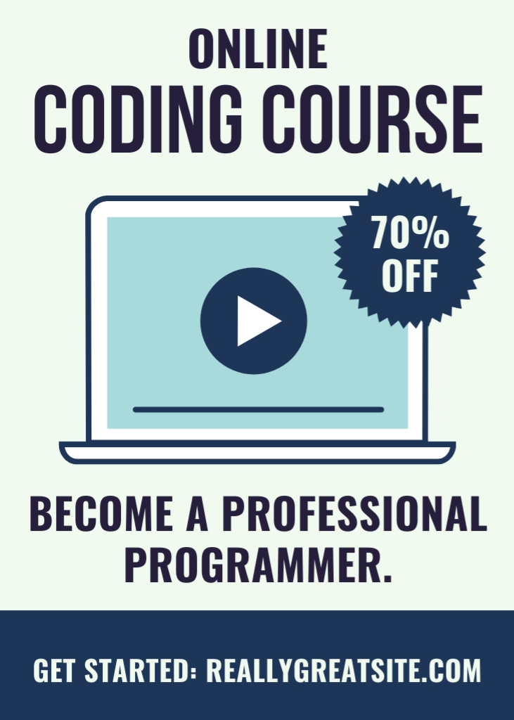 Ontwerpsjabloon van Flayer van Discount on Online Coding Course