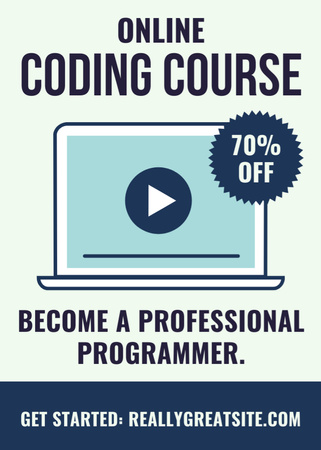 Discount on Online Coding Course Flayer tervezősablon