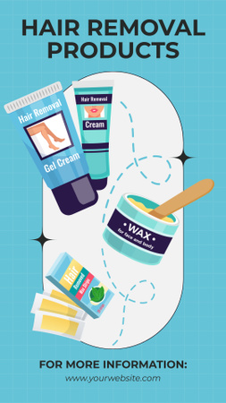 Plantilla de diseño de Anuncio de venta de productos de depilación en azul Instagram Story 