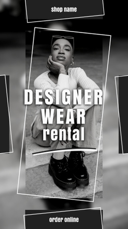 Designvorlage Rental designer wear grey stylish für Instagram Story