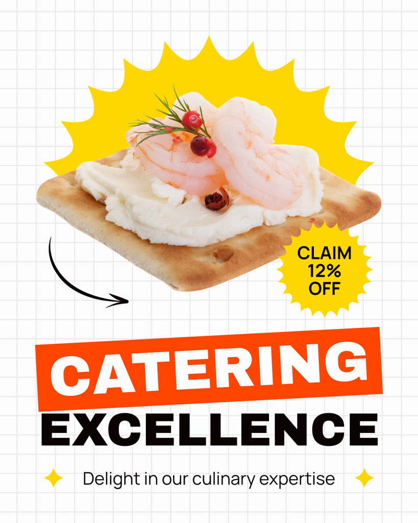 Discount on Catering Services for Culinary Delights Instagram Post Verticalデザインテンプレート