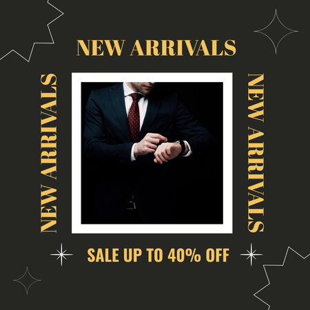 New Arrivals of Male Watches Instagram Design Template