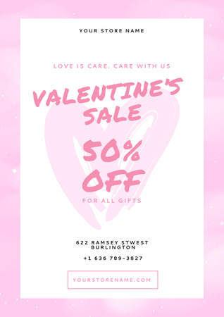 Holiday Sale on Valentine's Day Poster Design Template
