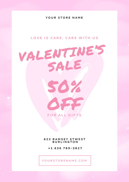 Holiday Sale on Valentine's Day Poster Πρότυπο σχεδίασης