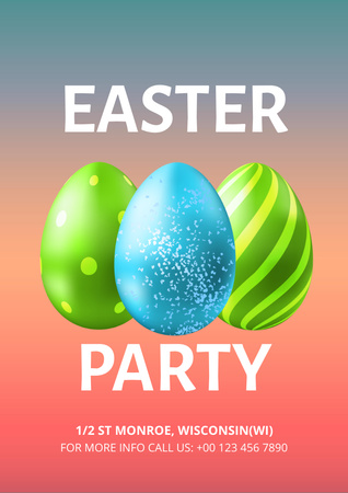 Easter Party Announcement Flyer A4 Design Template