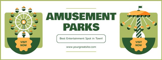 Splendid Attractions In Amusement Park Promotion Facebook cover tervezősablon