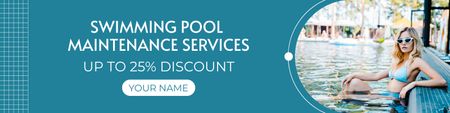 Oferecer descontos no serviço de manutenção da piscina LinkedIn Cover Modelo de Design