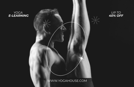Relaxing Online Yoga Classes With Discount Flyer 5.5x8.5in Horizontal Šablona návrhu