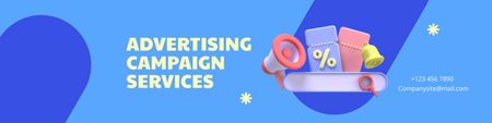 Platilla de diseño Advertising Campaign Services Offer LinkedIn Cover