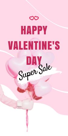 Plantilla de diseño de Valentine's Day Super Discount Offer Graphic 