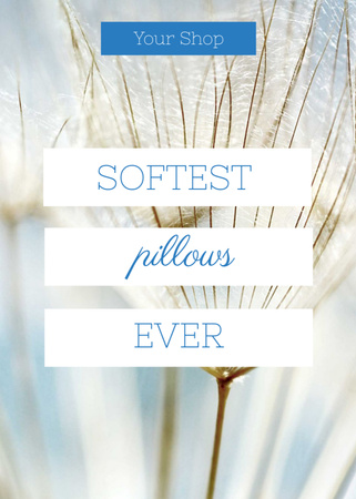 Softest Pillows With Dandelion Seeds Postcard 5x7in Vertical Design Template