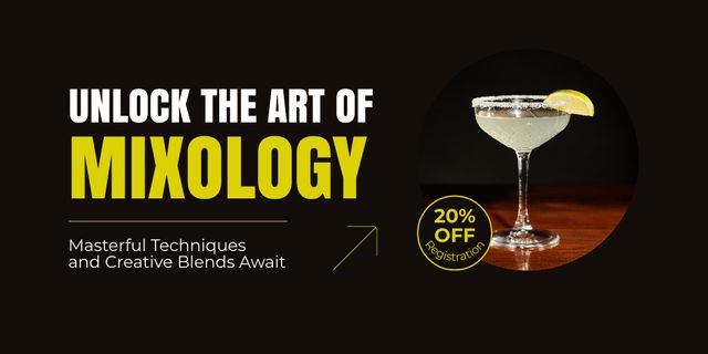 Art of Drink Mixology to Create Perfect Cocktails Twitter Πρότυπο σχεδίασης