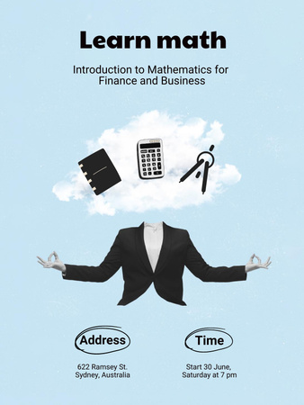 Math Courses Ad Poster US Design Template