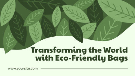 Ontwerpsjabloon van Presentation Wide van Voordelen van Eco-vriendelijke tassen op Green