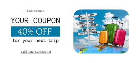 Affordable Travel Tour Offer With Luggage Coupon 3.75x8.25in tervezősablon