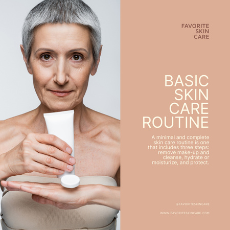 Basic Skincare Products For Elderly Offer Instagram Design Template