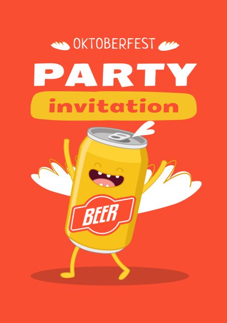 Szablon projektu Authentic Oktoberfest Party Celebration With Beer Can Flyer A5