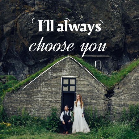 Romantic Couple celebrating Wedding on Nature Instagram Design Template