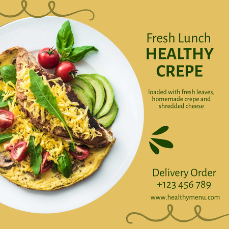 Fresh Lunch Offer with Crepe Instagram Design Template