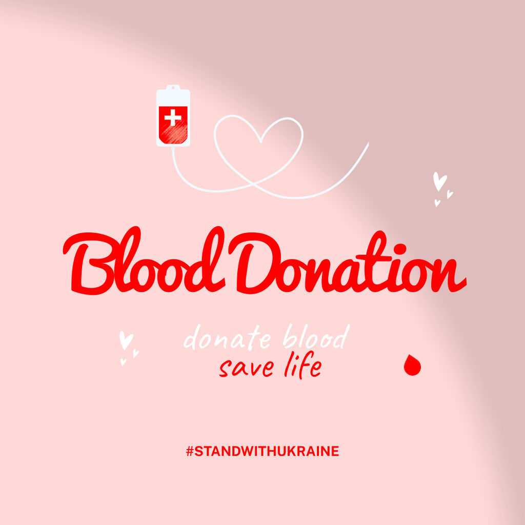 Blood Donation Motivation on Red Instagramデザインテンプレート