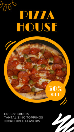 Platilla de diseño Appetizing Pizza In Pizzeria Offer With Discount Instagram Video Story