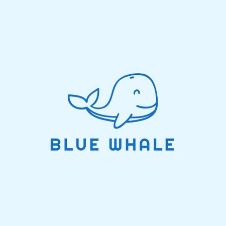 Blue Whale Illustration Logo tervezősablon