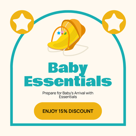 Enjoy Discount on Baby Essentials Instagram Design Template