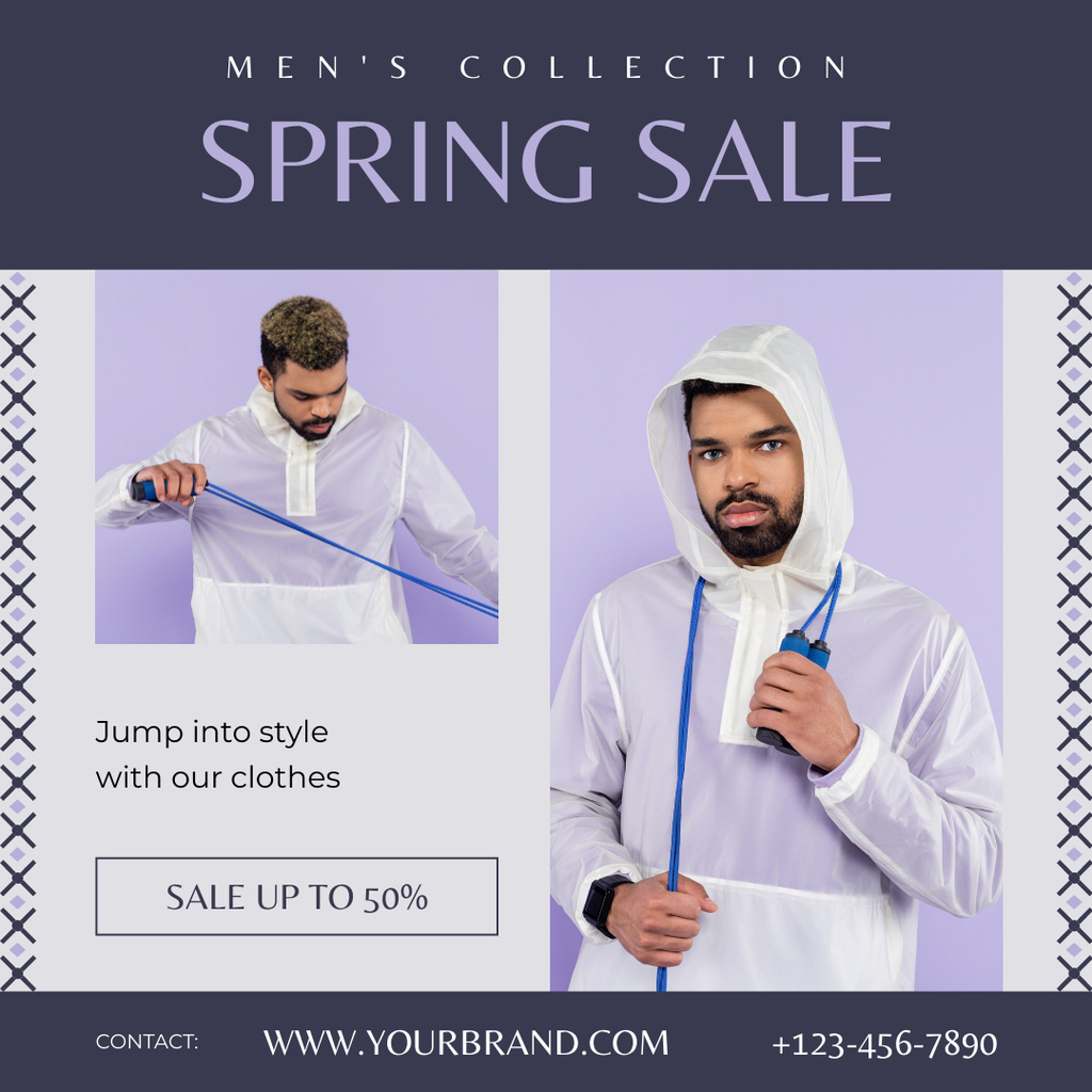 Men's Spring Sale Collage Instagram Design Template