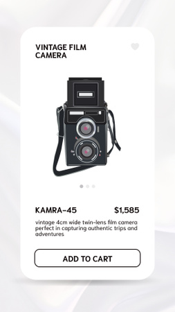 Designvorlage Vintage Film Camera Promo für Instagram Story