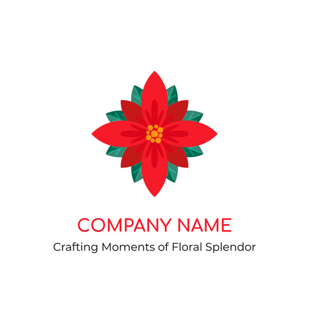 Modèle de visuel Emblème du service de conception de fleurs - Animated Logo