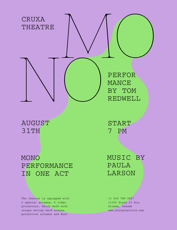 Theatrical Show Announcement with Green Spot Poster 8.5x11in Modelo de Design