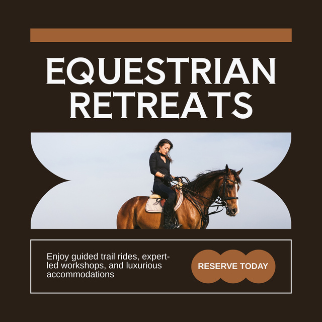 Luxury Equestrian Retreat for Riders Instagram Modelo de Design