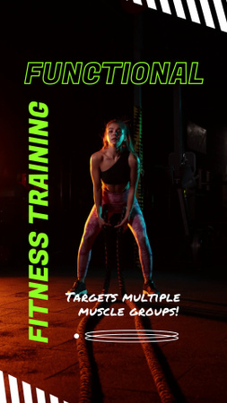 Dynamic Fitness Trainings With Equipment Offer TikTok Video Design Template